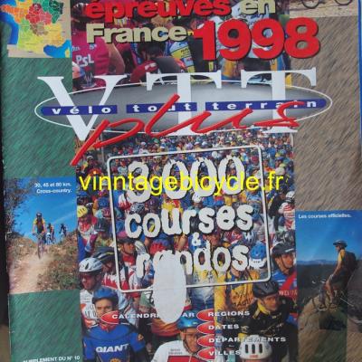 VELO TOUT TERRAIN 1998 Calendrier des épreuves en France