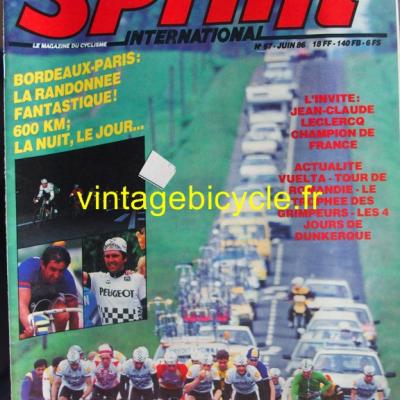 SPRINT INTERNATIONAL 1986 - 06 - N°67 juin 1986