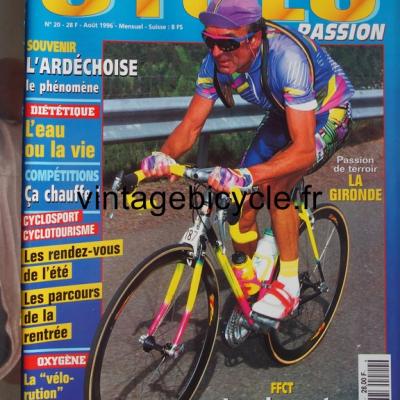 CYCLO PASSION 1996 - 08 - N°20 aout 1996