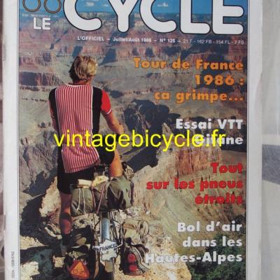LE CYCLE l'officiel 1986 - 07 - N°125 juillet / aout 1986
