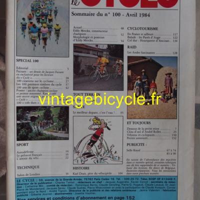 LE CYCLE l'officiel 1984 - 04 - N°100 avril 1984