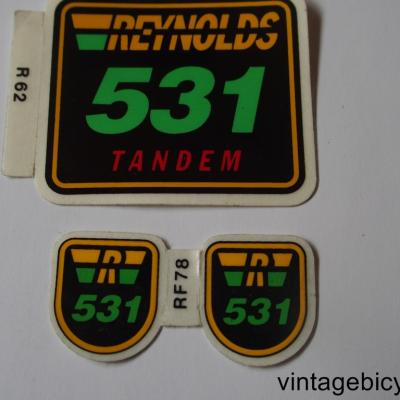 REYNOLDS 531 TANDEM ORIGINAL Bicycle Frame Tubing STICKER NOS