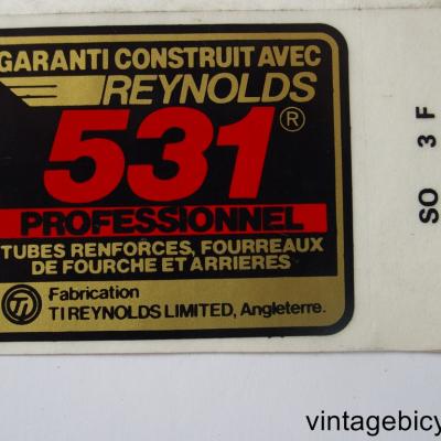 REYNOLDS 531 PROFESSIONNEL ORIGINAL Bicycle Frame Tubing STICKER NOS