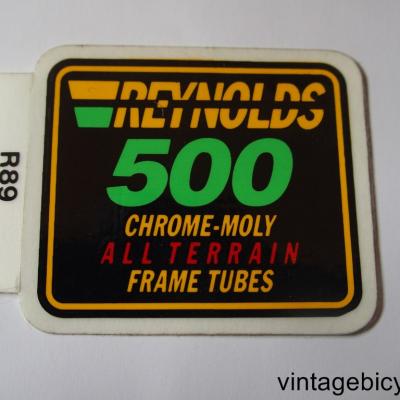 REYNOLDS 500 ALL TERRAIN ORIGINAL Bicycle Frame Tubing STICKER NOS